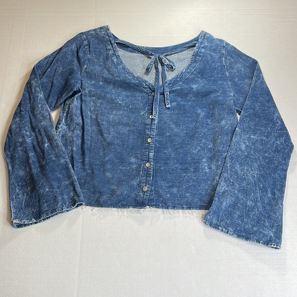 Cloth & Stone Fine Whale Corduroy Button Back Blouse Size Small - Picture 3 of 9